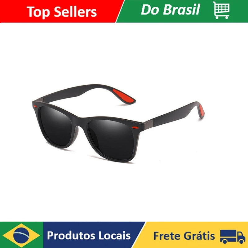 Clássico quadrado óculos polarizados para homens e mulheres, óculos anti-reflexo, viagem, pesca, equitação, moda, uv400