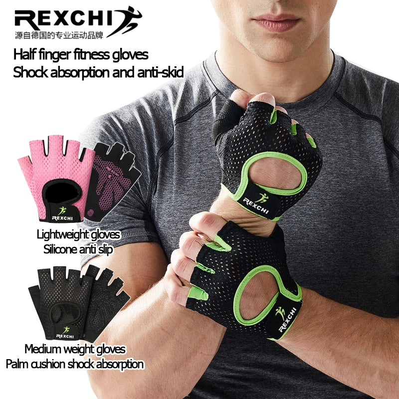 Gym Gloves Fitness Weight Lifting Gloves Body Building Training Sports Gloves Workout Half Finger Hand Protector for Men Women